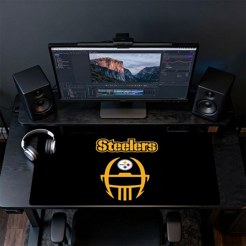 Steelers Mouse Pad, Large Gaming Desk Mat, Non-slip XXL Mousepad for Laptop & Tablet, Mini PC Playmat with Stitched Edges
