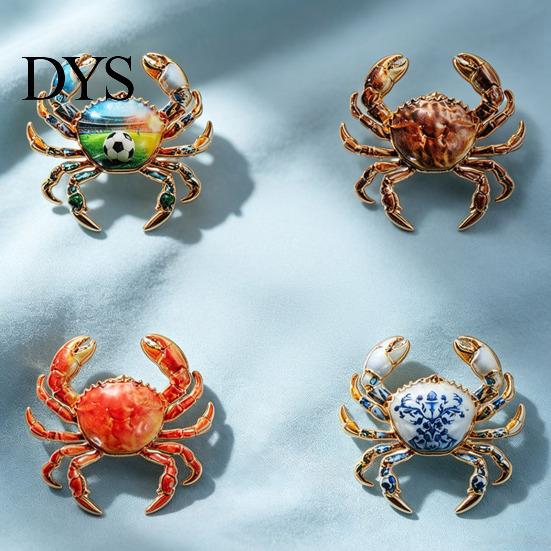 Scarf Brooch Clip Cute Crab for Women Men Vintage Enamel Lapel Fashion Accessory Pin Ocean Animal Jackets Hats Scarves Bags Elegant Jewelry