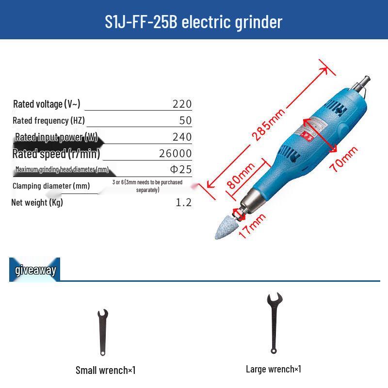 220V Electric Grinder & Polisher for Wood Carving and Internal Grinding