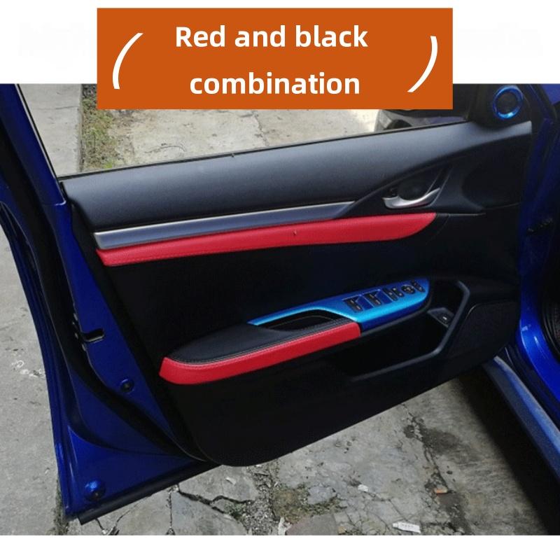 4 Doors Car Black Microfiber Leather Armrest Cover Auto Interior For Honda Civic 2016 2017 2018- Door Armrest Panel Cover
