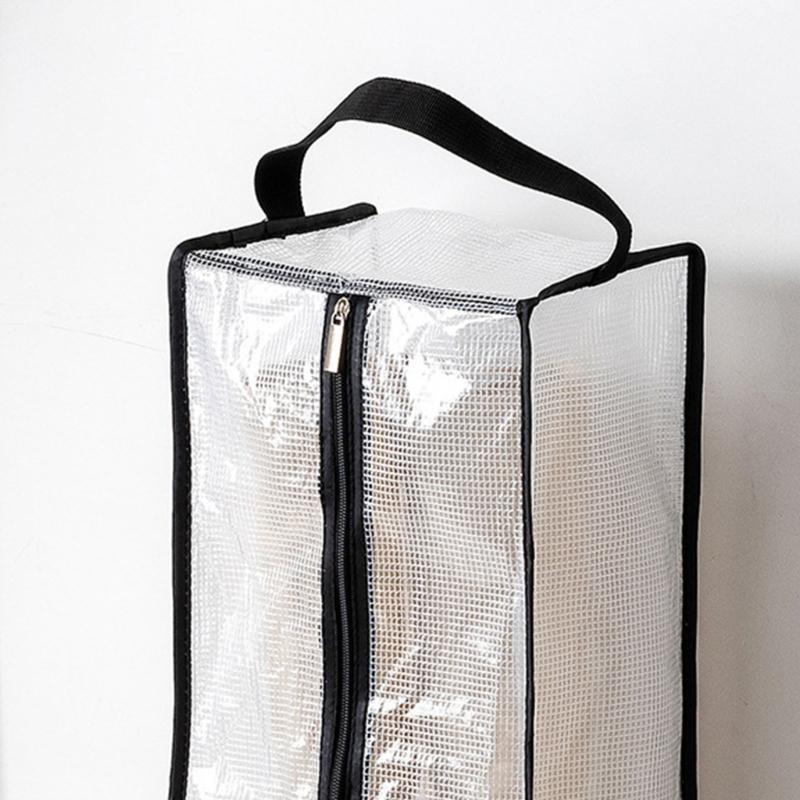 Sezonowy organizer na buty Wodoodporna przezroczysta torba Ochrona obuwia Wodoodporne pokrowce na buty Przeciwpyłowe z zamkami błyskawicznymi
