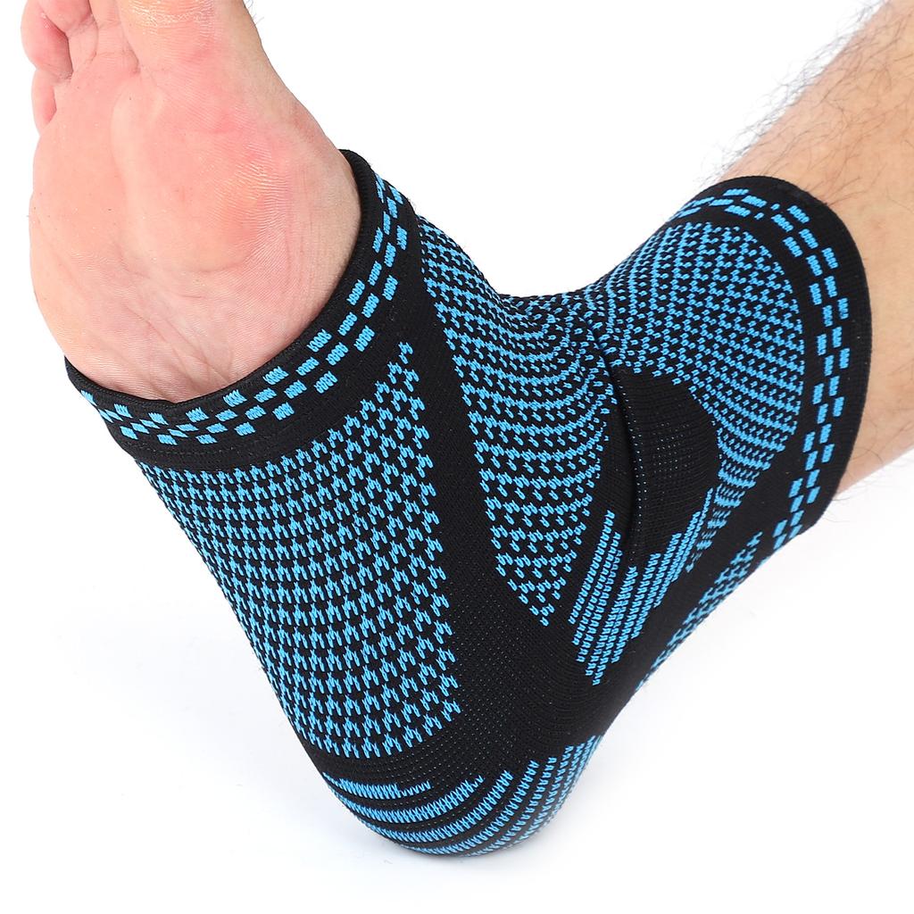 Ankle Brace Nylon Stretch Knit Lightweight Breathable Blue Ankle Bandage Wrap for Men Women Sports Foot