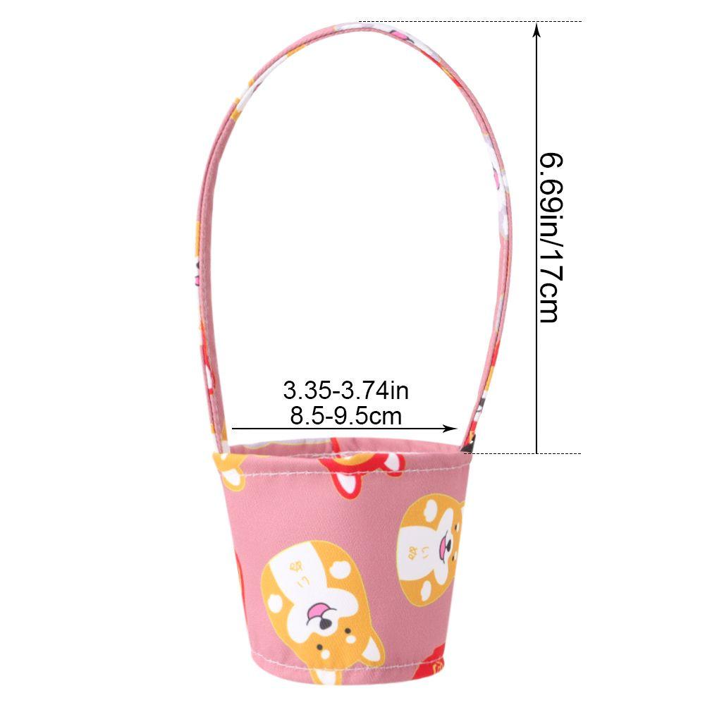 Canvas Coffee Tea Mug Bag Dog Series Portable Reusable Beverage Cup Holder Japanese Hand Shake Cup Wrap Bags Handbag with Handle