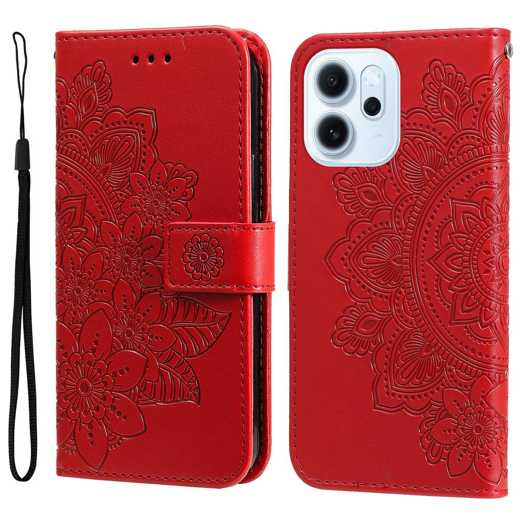 Pro Oppo Reno15 F 5G Pouzdro Květinový Vzor Peněženka z PU Kůže Stojánek Kryt na Telefon