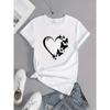 European Size A Cute Summer T-Shirt with a Heart Print Design, Perfect for Spring And Summer Casual Sports Wear for Women.