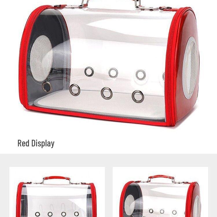 

Transparent Single-Shoulder Cat Carrier Bag with Large Capacity for Easy Travel Large for 16 cat/13 dog красный