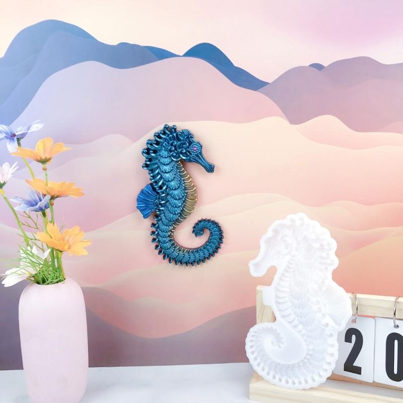 Hippocampus Decorations Mold Wall Hangings Epoxy Mould Silicone Mold for Resin Crafts Unique Wall Embellishments Mold
