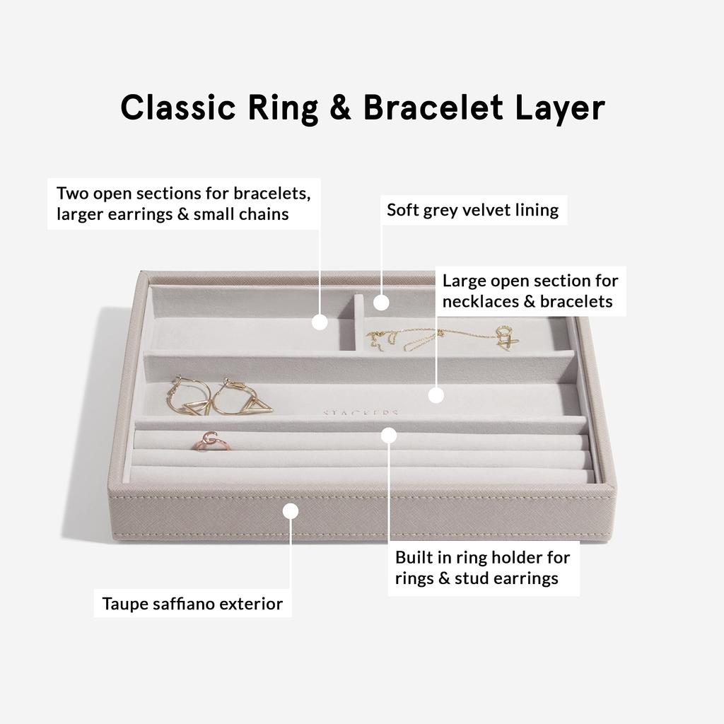 STACKERS LONDON Classic 4 Sec Ring Bracelet Layer Greige/Stackers Taupe Classic 4 Section