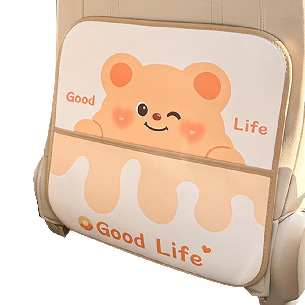 Car Seat Back Protector Kick Mat Leather Cartoon Automotive Anti-Kick Pad PU Leather Car Protector For Backseat Cover For Kids