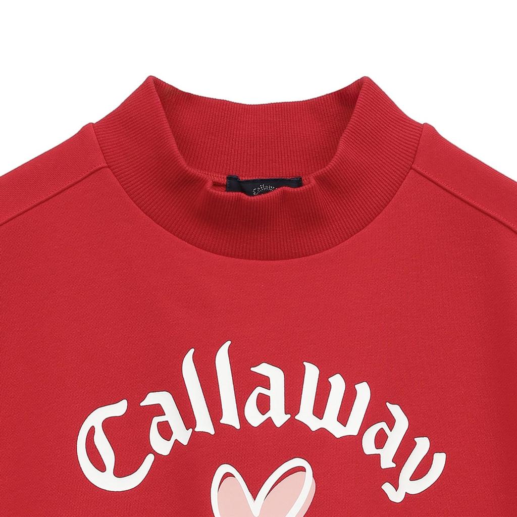 Short Sleeve Mock Neck Sweatshirt Golf C25117222 L [Callaway] Women's [LOVE Series] / / 1100_Red