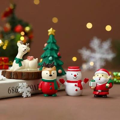 Vánoční pryskyřičné ozdoby 2025 1 ks Vánoční stromek Santa Claus Liška Jelen Stolní Jelen Stolní dekorace Párty Domácí dekorace