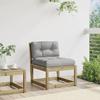 VidaXL Garden Corner Sofa with Cushions, Terrace Seat with Backrest, Modular Patio Lounge Chair, Solid Wood 844693