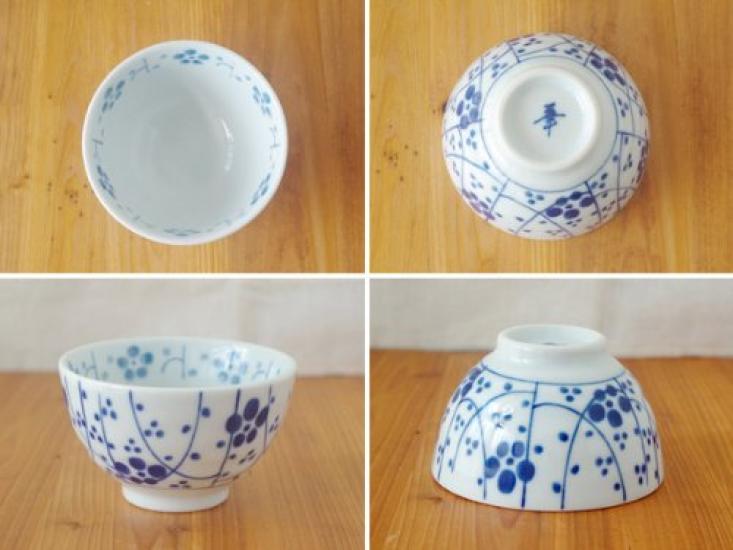 East Sencha Korin Plum Japanese Tableware Bowl, 200cc, Design,