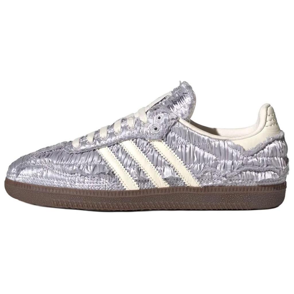 Caroline Hu x Adidas Samba OG Satin Pack - Silver Metallic Women Sneakers Cream-White Gum JP9283