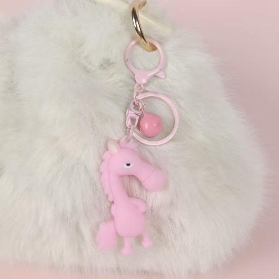 Cool Horse Keychain Cute Cartoon Horse Charm Keychain Metal Keyring with Bell Keychain for Backpacks Handbags