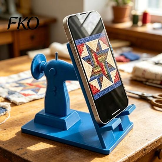 Retro Mini Sewing Machine Stand Phone Stand, Vintage Desk Holder for Cell Phone, Accessory 3D Printed Hands-Free Tutorials, Unique Gift