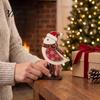 Winter Home Accents Christmas Bird Wooden Figurine with Santa Hat & Scarf, Cute Holiday Desk Ornaments Tabletop Decor, Festive Shelf Ornament
