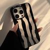 Black and White Art Suitable for IPhone 16 Mobile Phone Case Apple 15 Protective Case 13 Silicone 14 Personality Stripes 11 Soft Case
