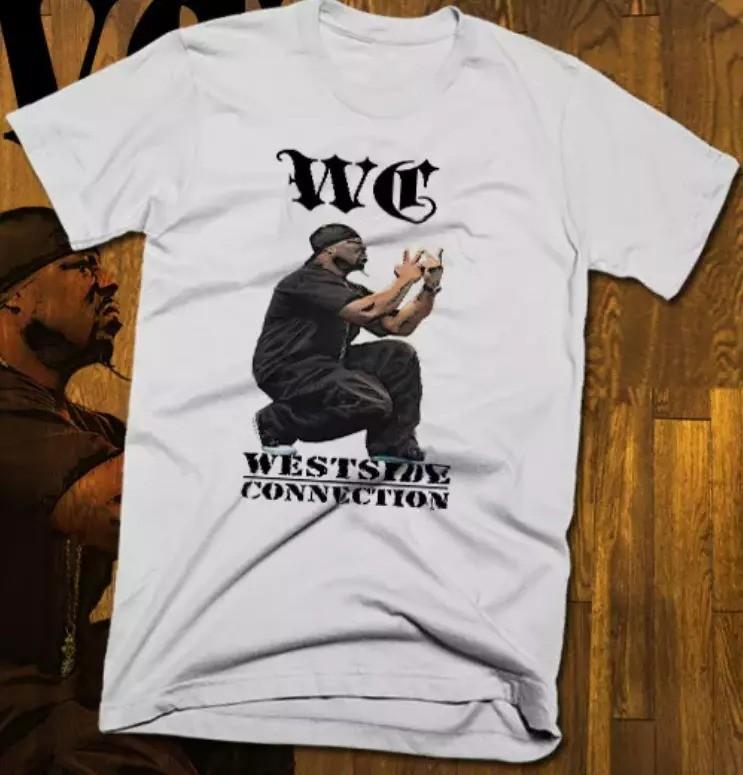 West Coast Gangsta Rap Style T-Shirt, WC hip hop, all sizes, California, white Unisex T-Shirt S
