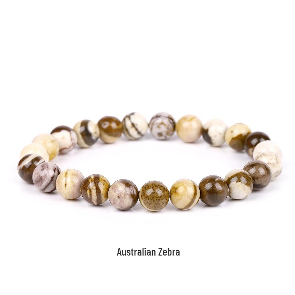 She Yao Natürlicher Kristallachat Tigerauge Armband - Modeschmuck mit einzelnen runden Perlen