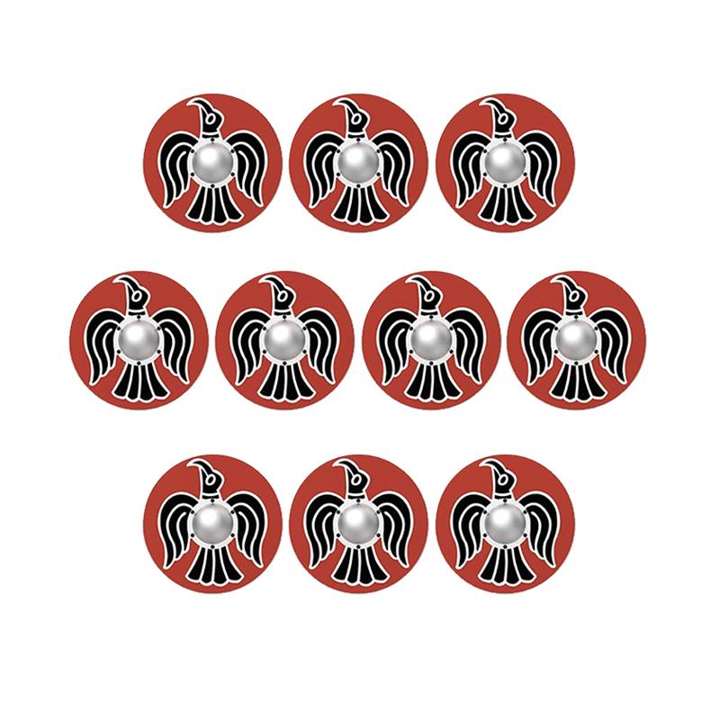 MOC Medieval Military Castle Weapon Roman Knight Helmet Shield Accessories Building Blocks Green Dragon Lion Crusader Bricks Toy