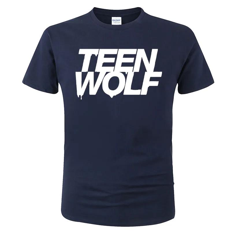 Teen Wolf Letter Print 2024 Summer Popular Trend Simple Round Neck T-shirt Casual High endVersatile Short SleeveG138