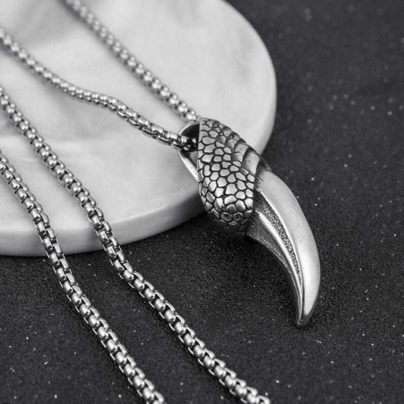 Módní pánský náhrdelník ve stylu Hip Hop Punk, Osobnostní Trend Přívěsek ve tvaru drápu Street Eagle Nerezová ocel