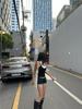 Fashionable Color Block Halterneck Slimming Retro T-Shirt Vest
