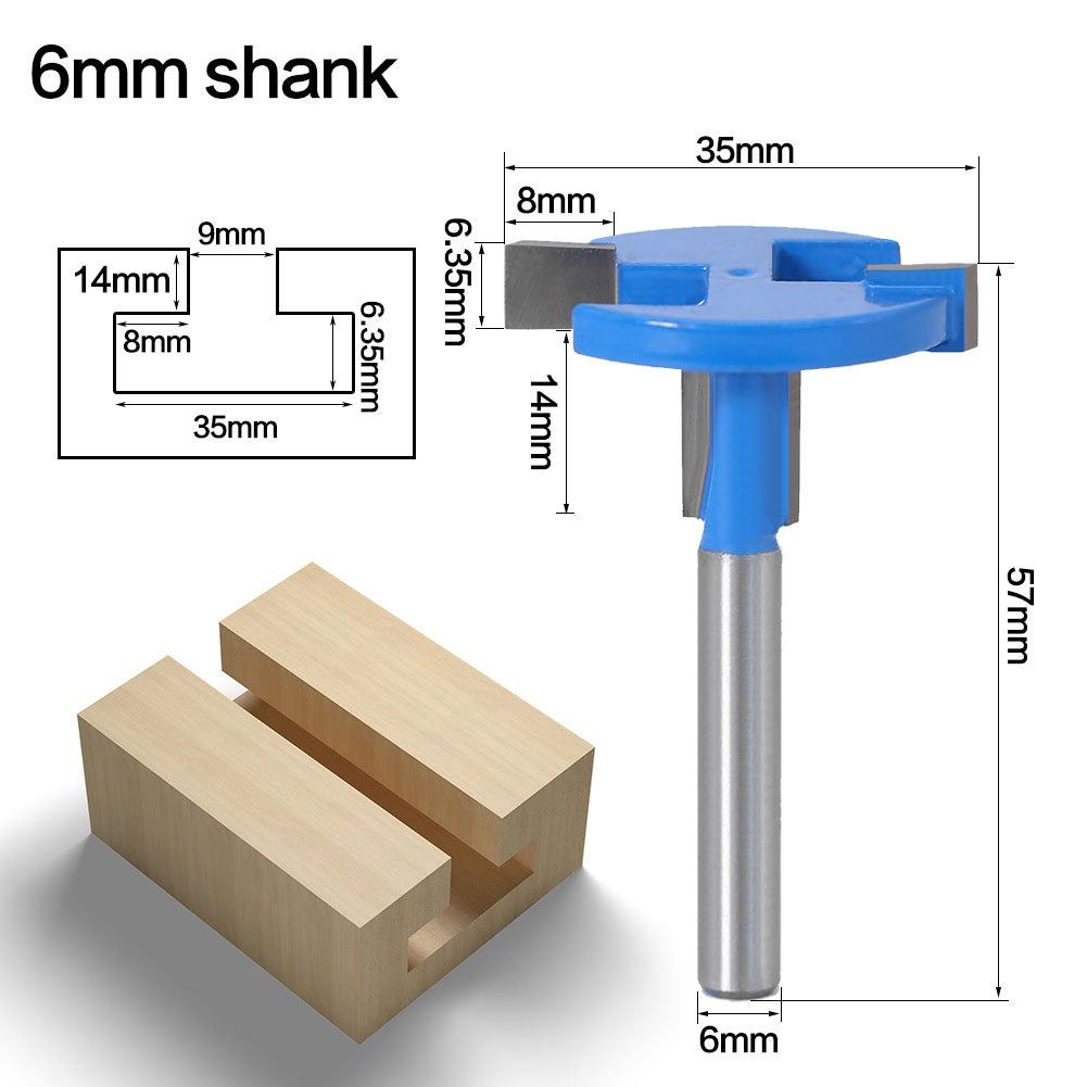 

Straight Edge T-knife Notch Cutter T-slot Cutter Hook Notch Milling Cutter 1/4 Handle Straight edge T-knife 6 handles blue
