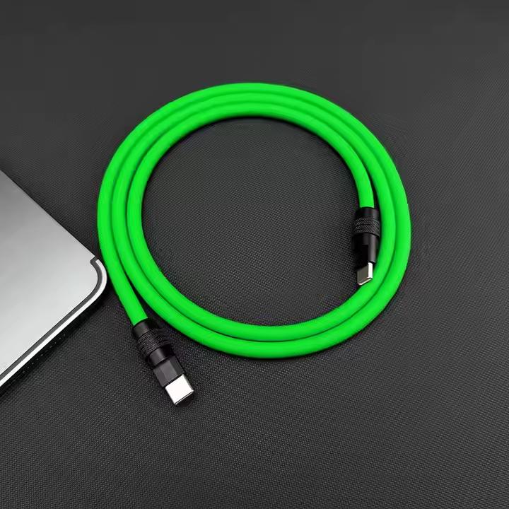100W Super Fast Charging Cable Zinc Alloy Liquid Silicone Type-C to Type-C Fast Charging Cable for iphone macbook Android 1 meter