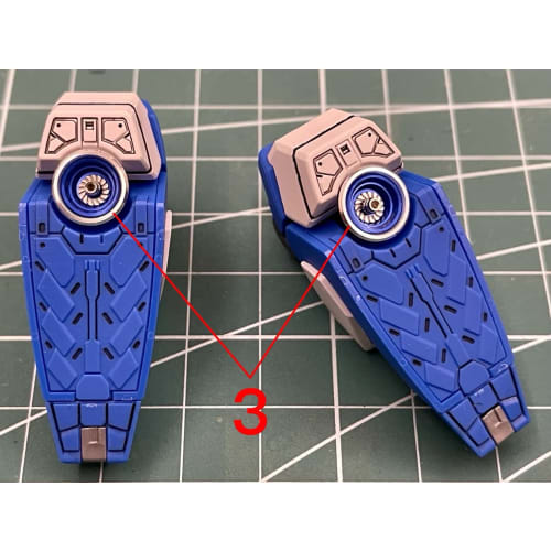 RG 1/144 RX-93-V2 Hi- Gundam Metal Vernier + Stainless Steel Parts + Decal Deluxe Edition Full Set (Silver + Blue)