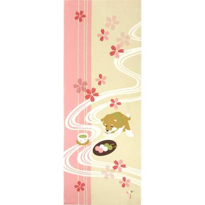 Hamamonyo Picture Tenugui Shiba Inu Dumplings Over Flowers (hand Towel) - -
