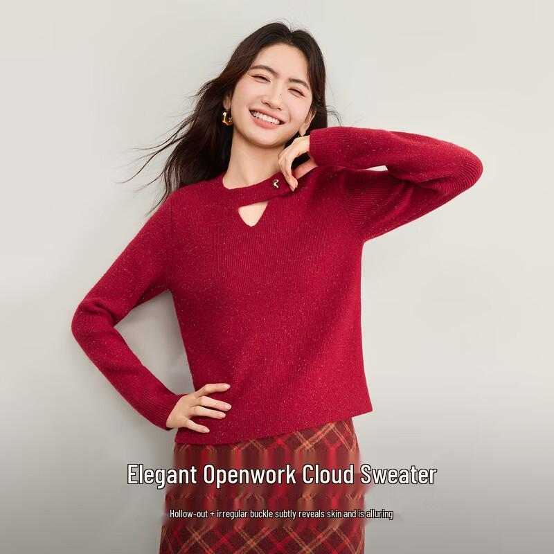 Women's Sparkle Coral Fleece Knit Sweater