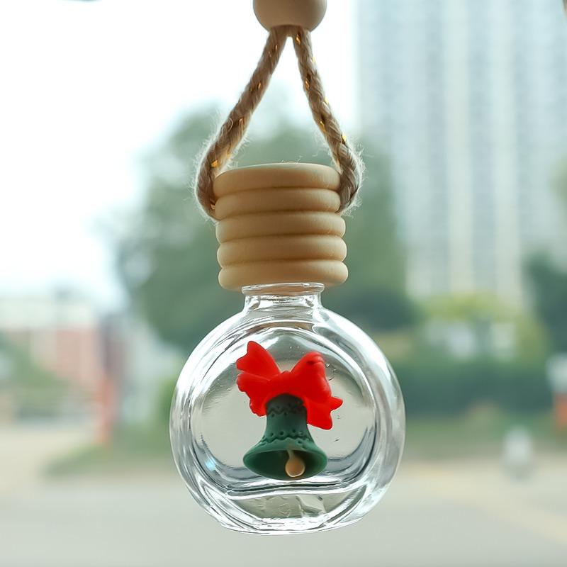 10ML Santa Claus Car Perfume Pendant Aromatherapy Christmas Gift Ornaments Glass Empty Bottle Perfume Refill Bottle Diffuser