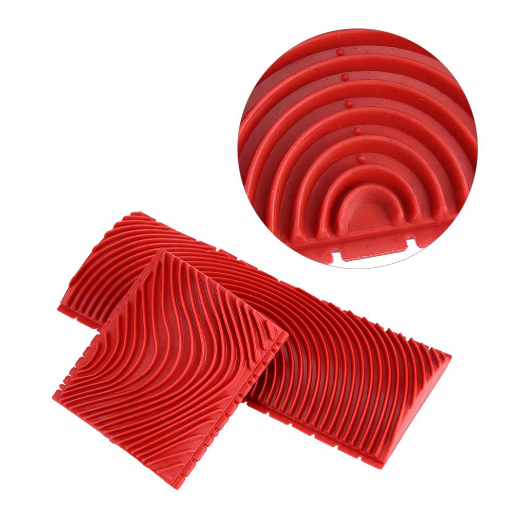 2Pcs Wood Graining Rubber Wall Brush Painting Tools Texture Pattern Scumble Tool Red