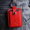 Men Fashion Black Leather Car Key Cover Case Wallet Holder Shell For Car Renault Scenic Keychain