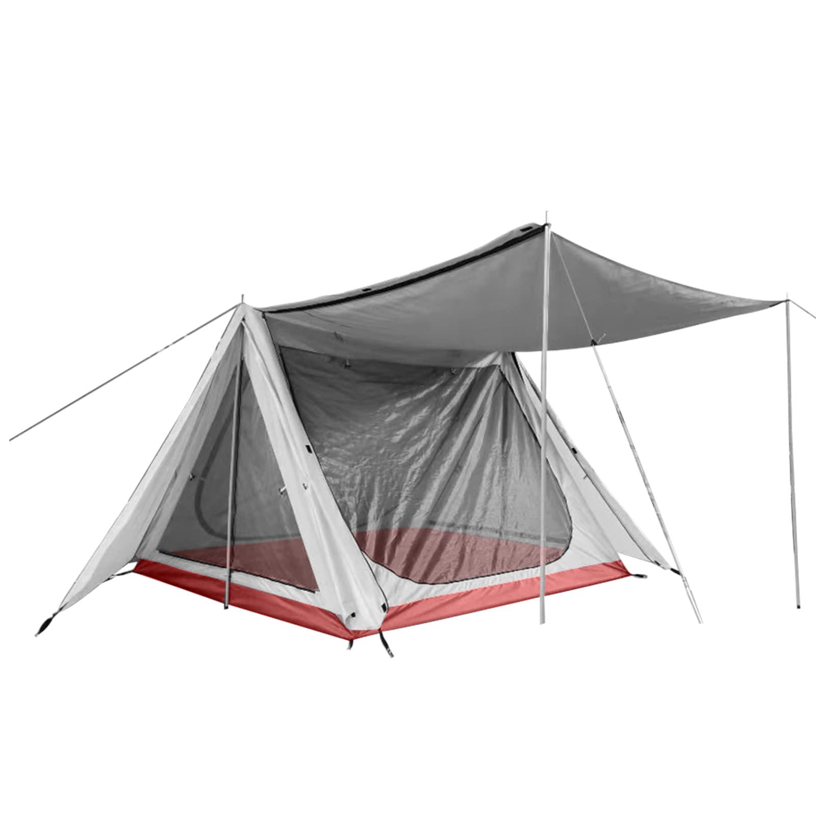 

Sun Percy Pup Tent with Inner Tent for 3-4 People Canopy Pole Water Pressure Resistance 3000mm (Gray) [Item]