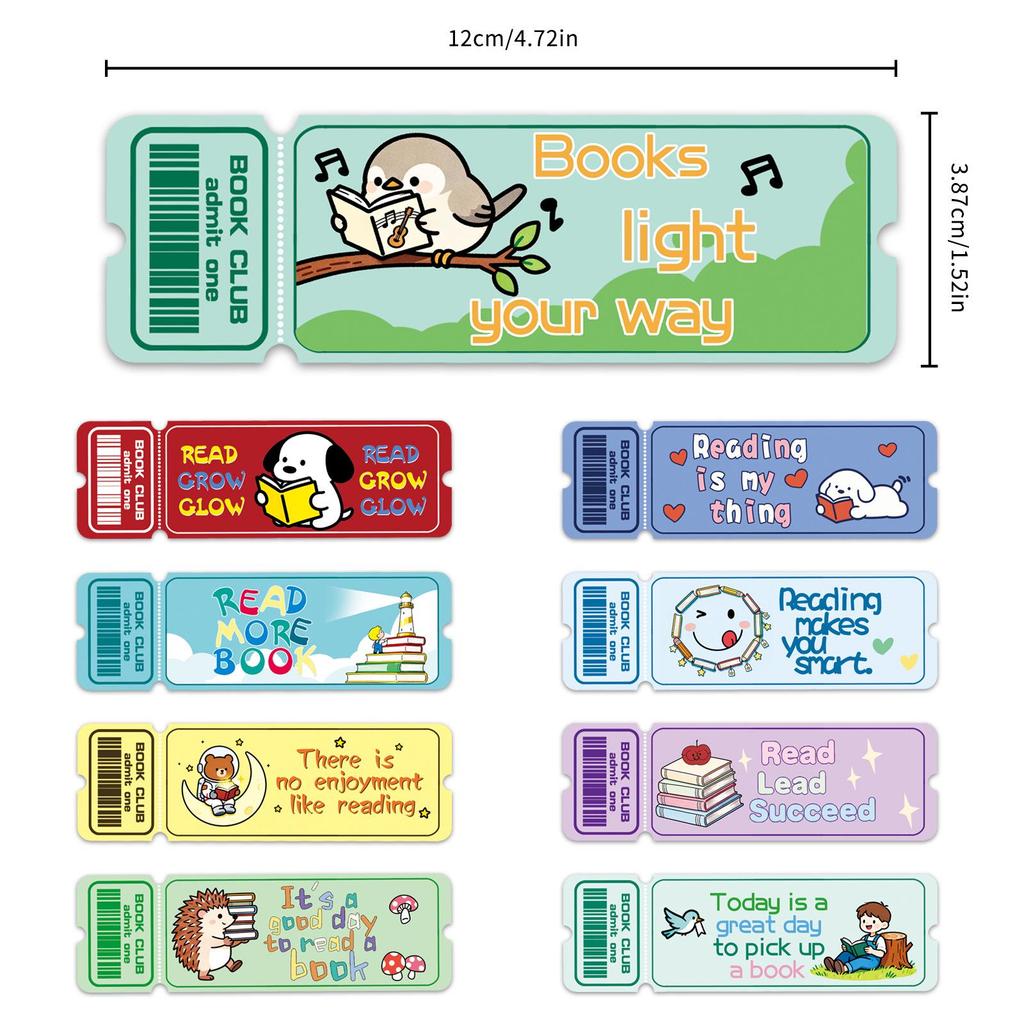 30 Childlike Non-Adhesive Bookmark Sheets for Fun Learning and Reading