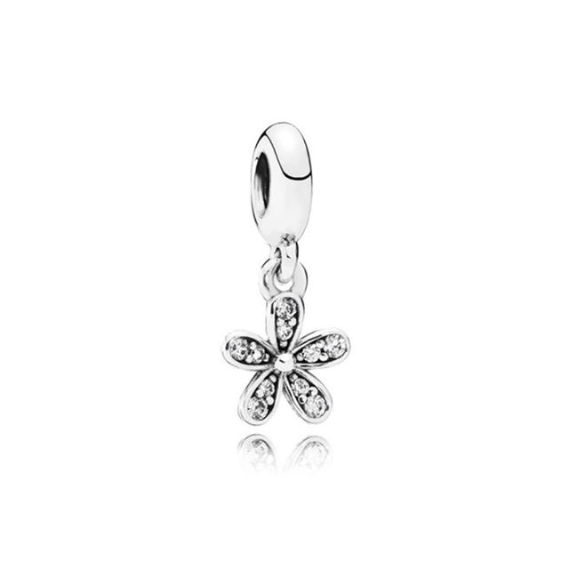 Sale 100% 925 Sterling Silver Flower Four Leaf Clover Shell Charm Fit Original  Bracelet Making DIY Jewelry for Women