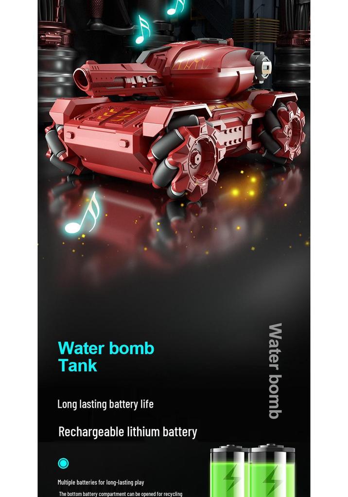 2.4G Gesture Sensing Remote Control Tank Car with Water Bomb Launch, Drifting, and Off-Road Racing for Kids