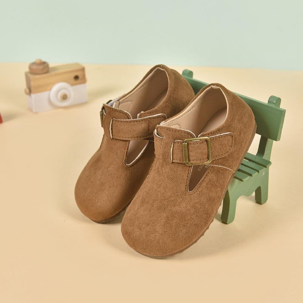 Girls' shoes, new spring and autumn models, Korean-style children's shallow suede shoes, breathable soft-soled slip-on Birkenstock shoes