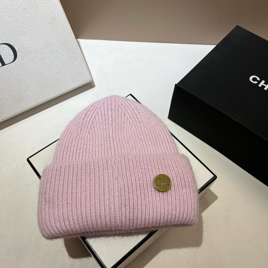 Winter High-Quality Rabbit Fur Knitted Hat Northern Cold Warm Soft Waxy Ear Protection Wool Hat Simple Cold Hat