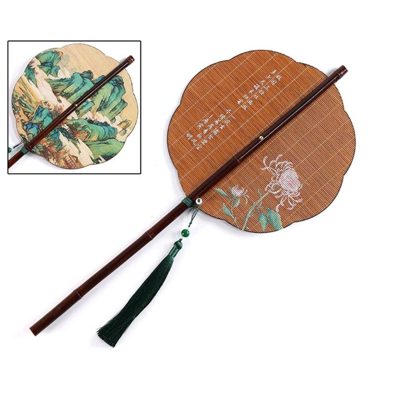Bamboos Fan,Round Folding Fan,Chinese Foldable Hand Fan Handheld Fan for Birthday Party Wedding Home Decorations