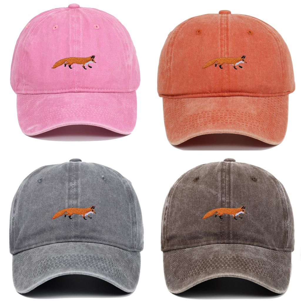 Baseballkappe mit Fuchs-Stickerei und Sonnenschutz für Freizeit-Outdoor-Kleidung