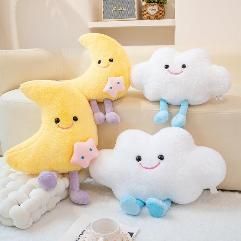 Spicy Strips Cute Clouds and Moon Pillows Doll Plush Toys Doll Sofa Living Room Cushion Decoration Ornaments