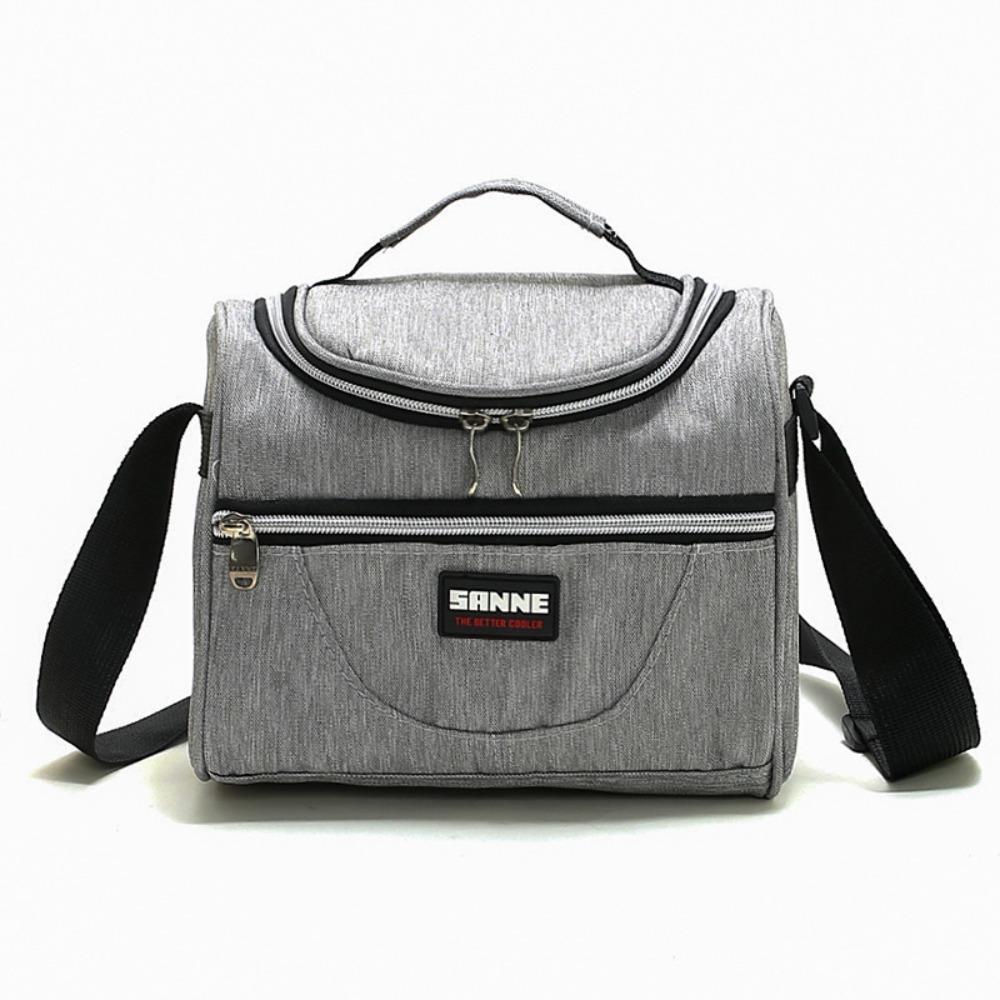 

Handheld Insulated Lunch Bag Waterproof Tote Pouch Stylish Cooler Purse Student серый