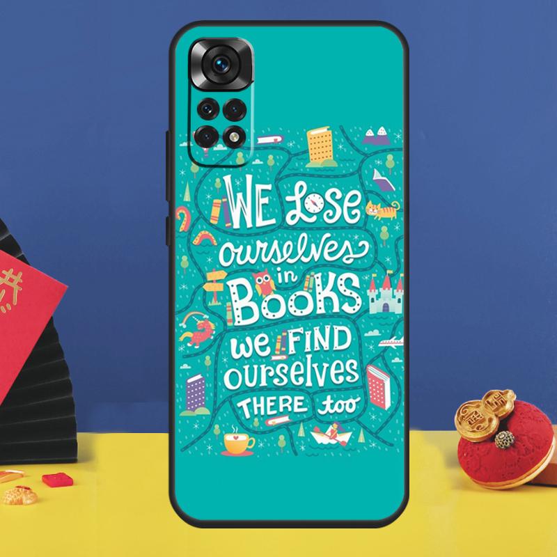 Read books Library Bookshelf Quotes Phone Case For Xiaomi Redmi Note 14 Pro 13 12 11 9 10 15 Pro Plus 10C 12C 14C 13C 15C Cover