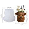 Easy Demolding Silicone Plant Container Mold Cow Shaped for Flower Pot Gift Container Candle Holder