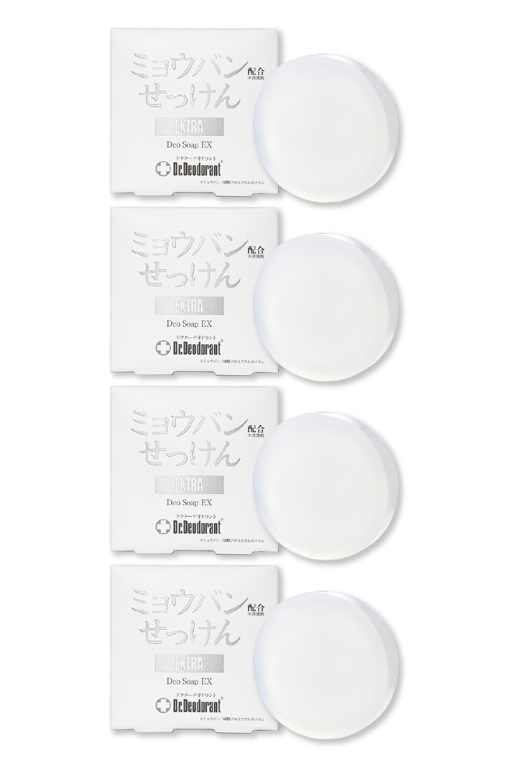 

Лечебное квасцовое мыло EX для дезодоранта от запаха подмышек и ног (4 упаковки) Облегчение, Доктор. [Квазинаркотик]