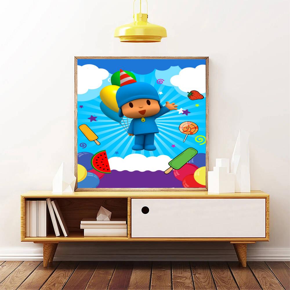 Pocoyo 5D Diy Diamond Painting Round Diamond Diy Frameless Holiday Artwork Suitable For Home Office Wall Decoration